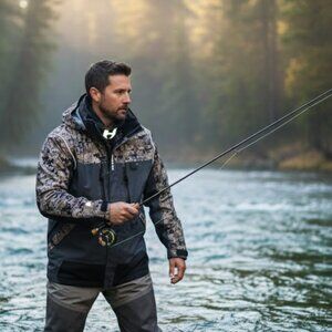 🎣NWOT Hodgman Men's M Technical Fishing Wading Jacket H5 3-Layer Waterproof!